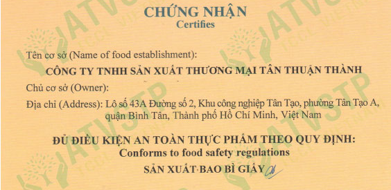 Thủ tục cấp Giấy chứng nhận An toàn Vệ sinh Thực phẩm cho doanh nghiệp mới 2025